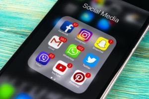 Social media on a smart phone