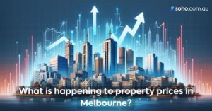What is happening to property prices in Melbourne?